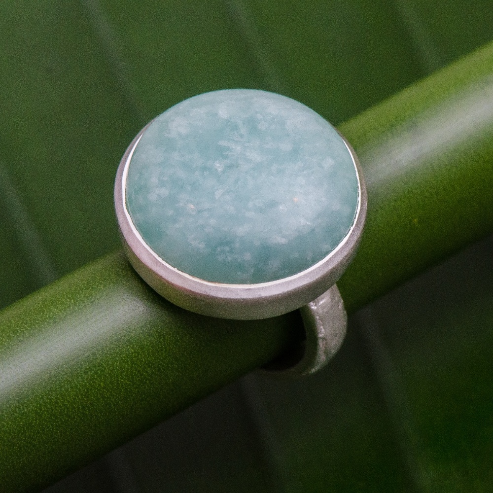 Amazonite and sterling silver gemstone ring